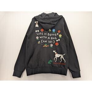 NWT BoxLunch 101 Dalmatians Full Zip Hoodie in Black size Medium